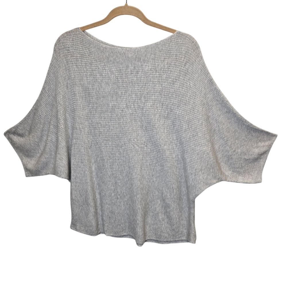UNIQLO Women's M Ribbed Gray Dolman 3/4 Sleeve Top